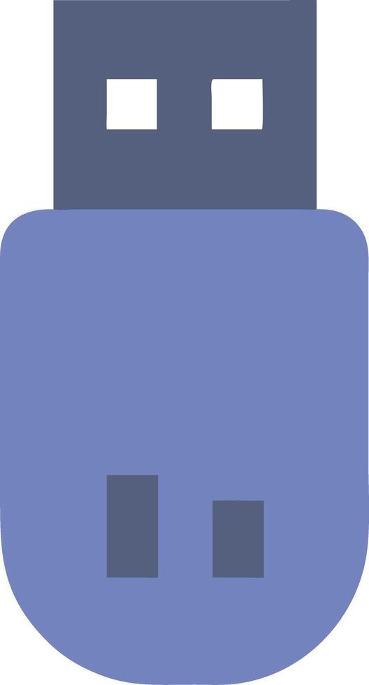 Simplified Illustration of Blue USB Flash Drive for Technology and Digital Use vector