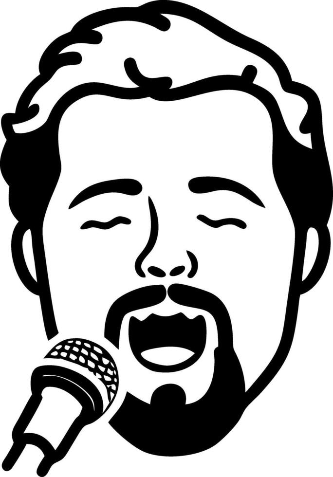 Singer Illustration with Microphone for Music Projects and Art Designs vector