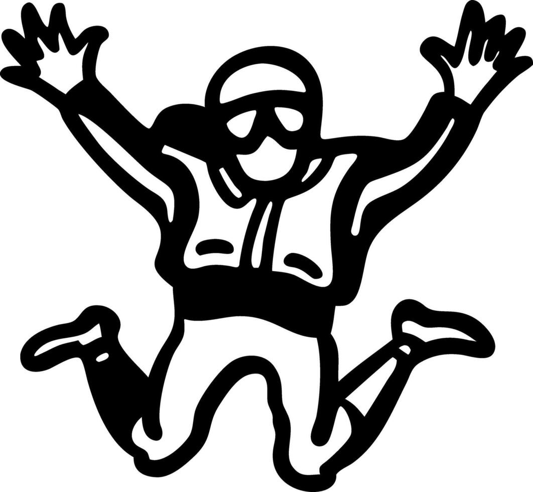 Skydiver Silhouette Excitement Adventure Illustration vector