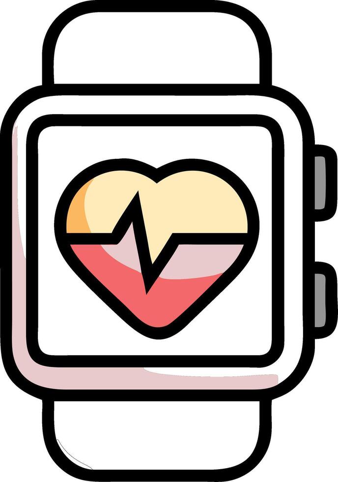 Smartwatch Heartbeat Monitor for Health and Fitness Applications vector