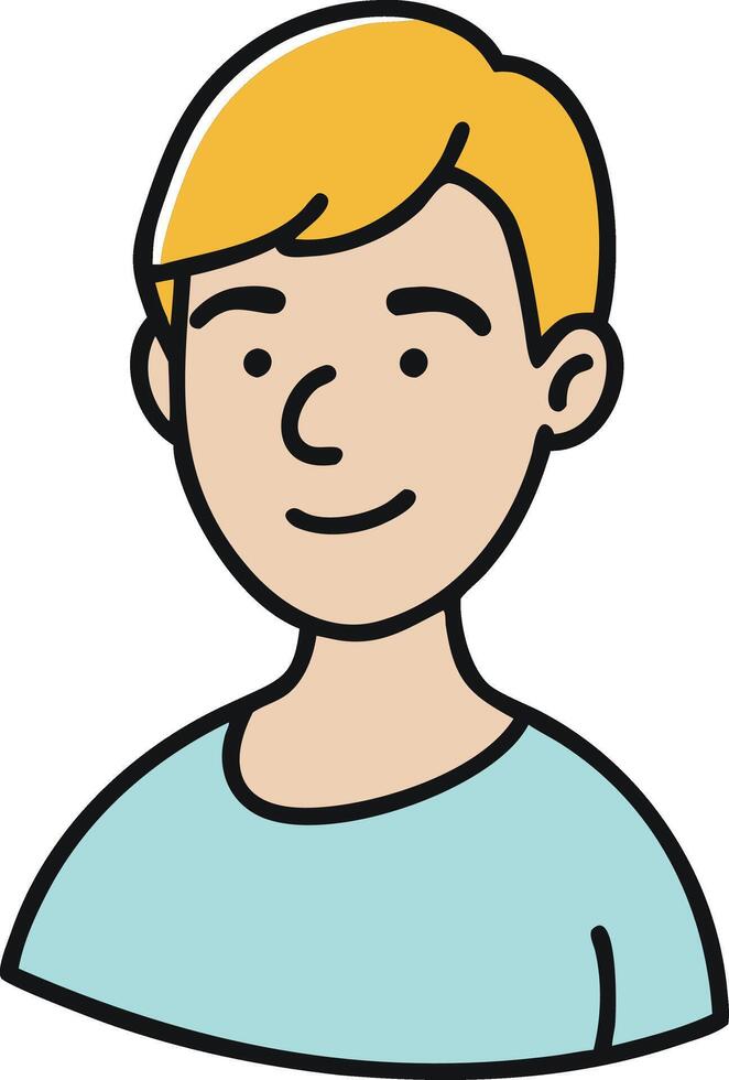 Smiling Boy Illustration Cartoon Style Portrait Art Design vector
