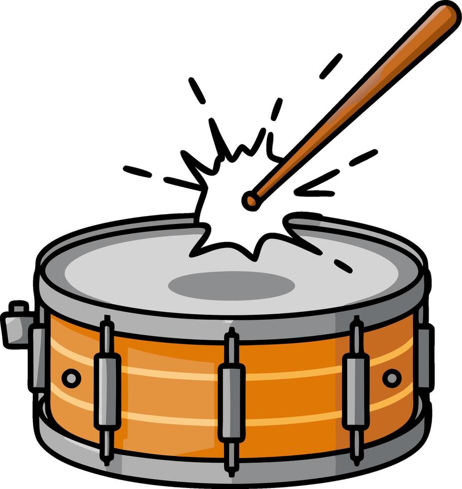 Snare Drum Illustration Percussion Musical Instrument Design Art vector