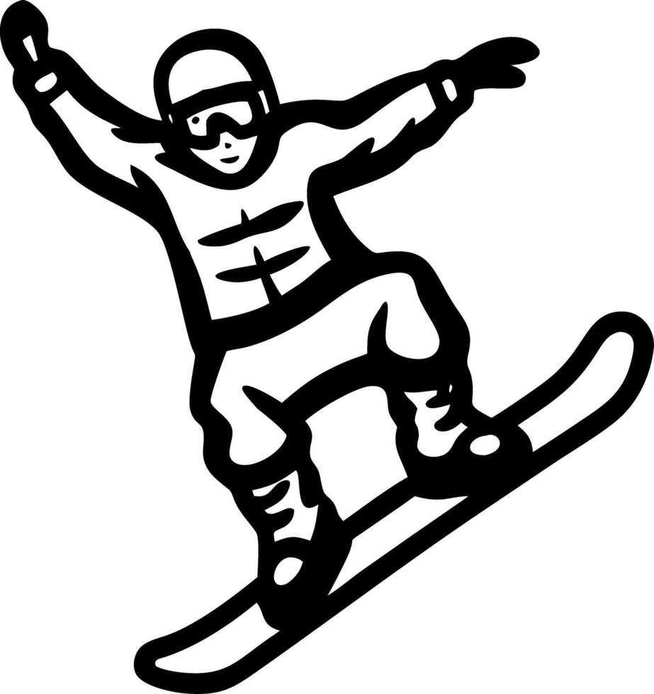 Snowboarder Jumping Silhouette Illustration for Sports Design and Decoration vector