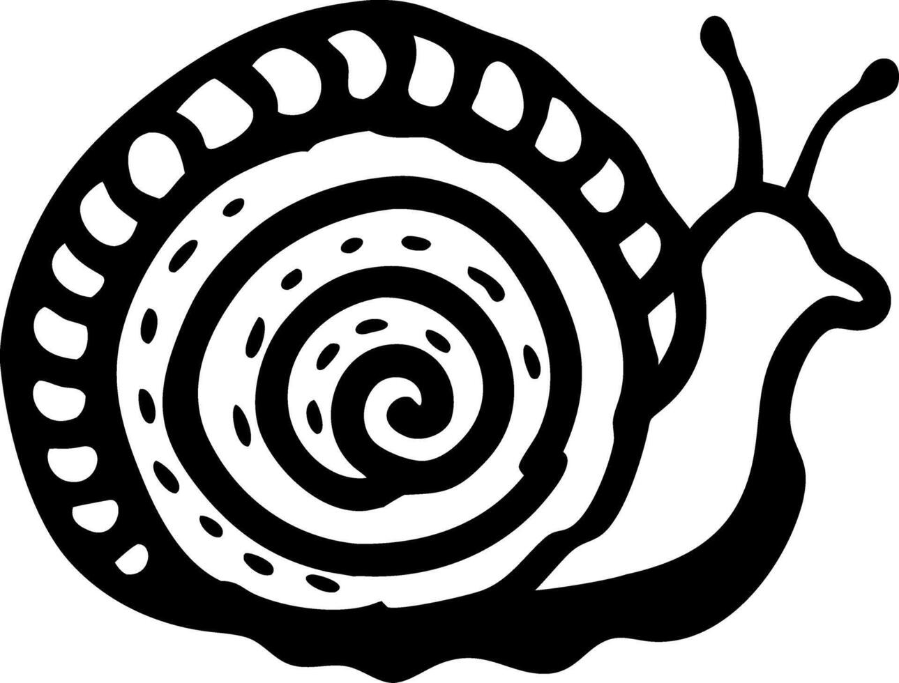 Spiral Snail Silhouette Art for Tattoo and Coloring Book Design vector