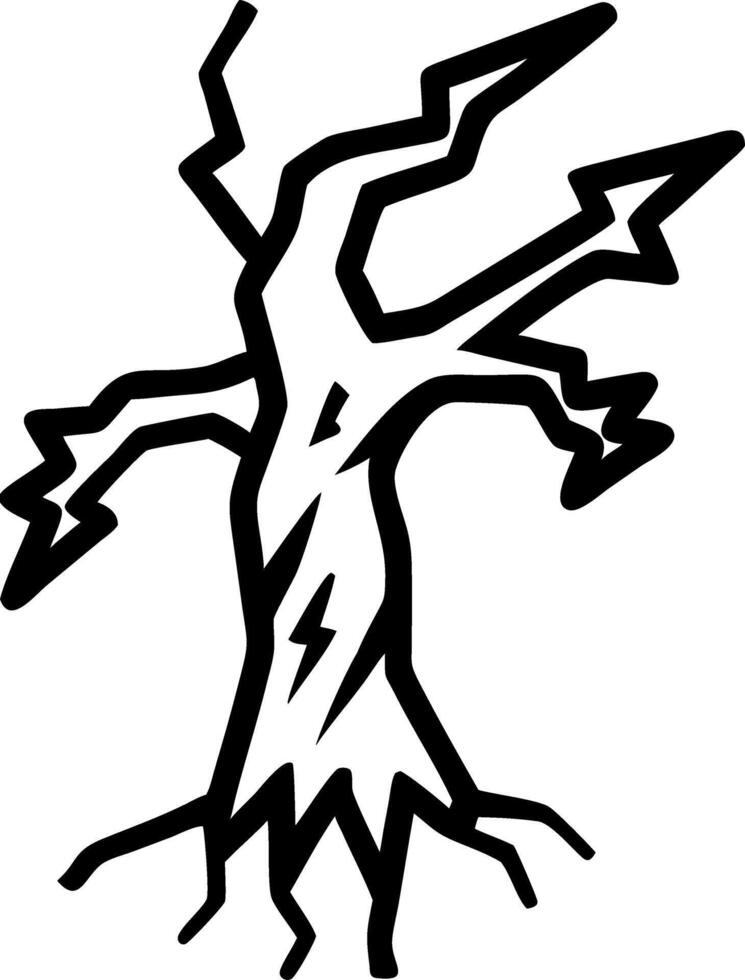 Spooky Bare Tree Silhouette for Halloween and Art Designs vector