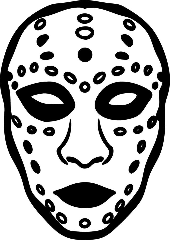 Spooky Hockey Mask Art for Halloween and Horror Themes vector