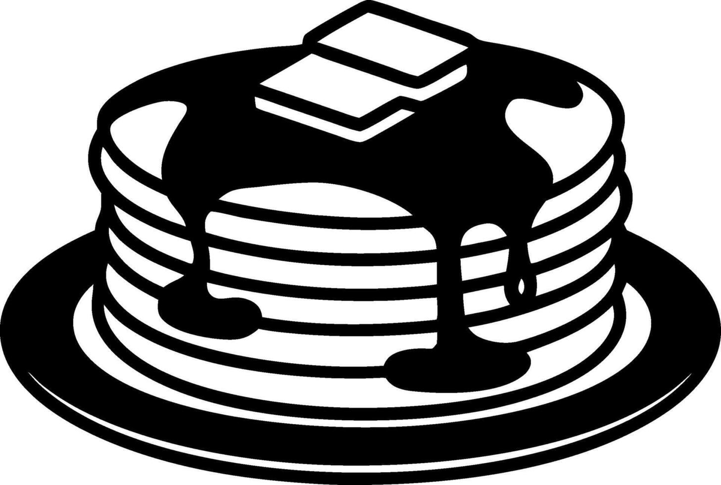 Stack of Pancakes with Butter and Syrup Illustration for Breakfast Themes vector