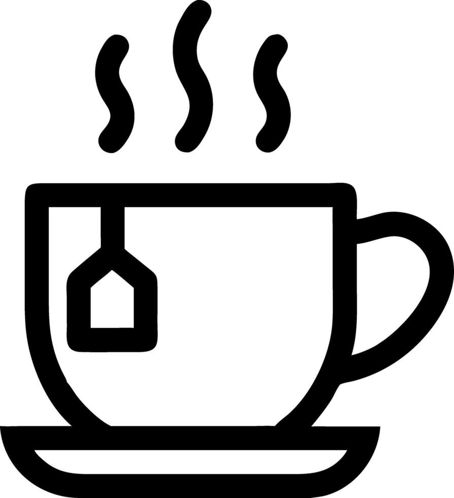Steaming Hot Coffee Cup with Teabag for Cafes and Menus Art vector