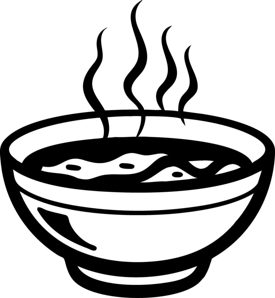 Steaming Hot Soup Bowl Illustration for Kitchen Decor and Recipe Books vector