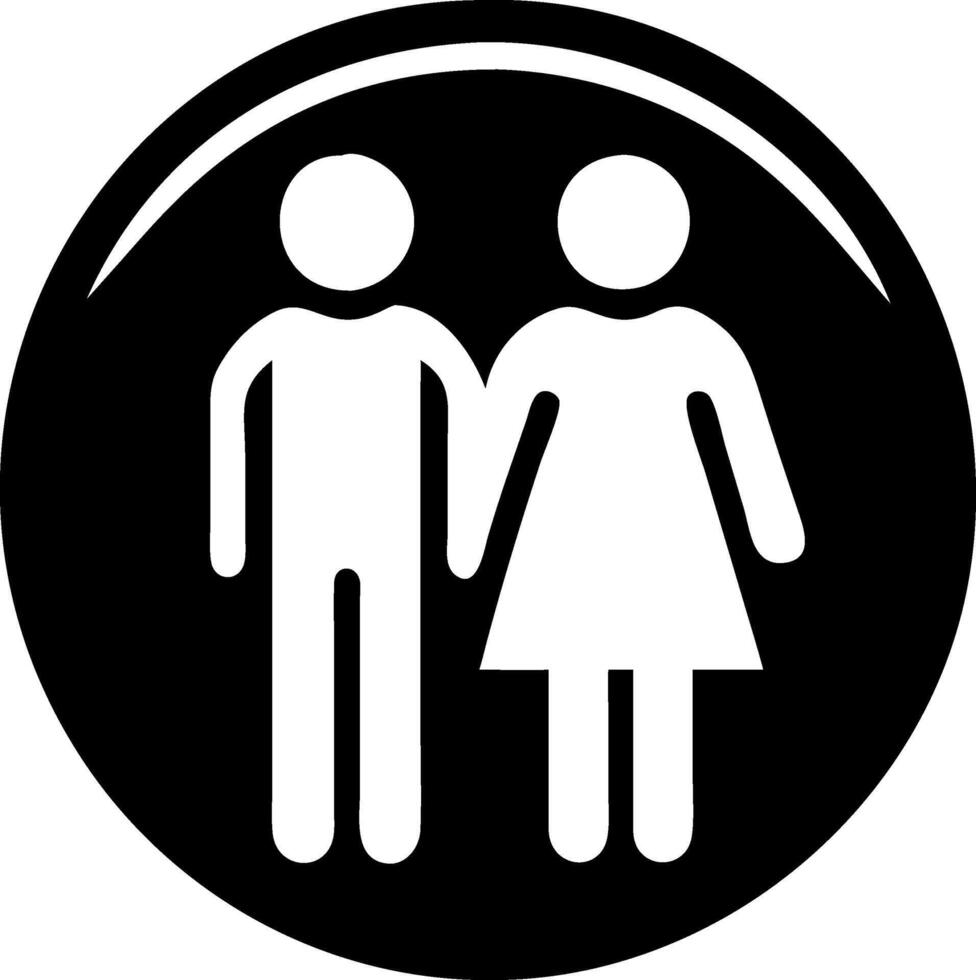 Stick Figure Couple Holding Hands Simple for Signage and Design Use vector