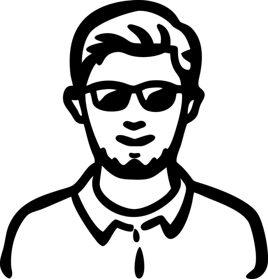 Stylish Man Wearing Sunglasses Illustration for Graphic Design Use vector