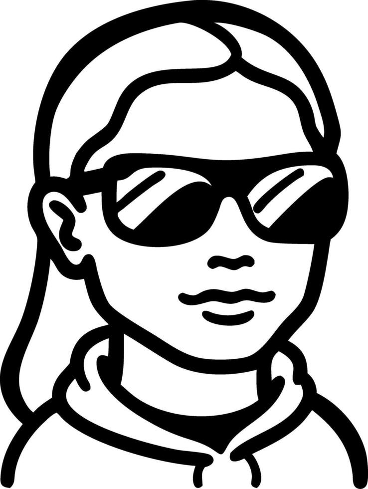 Stylish Sunglasses Woman Art for Fashion and Design Projects vector