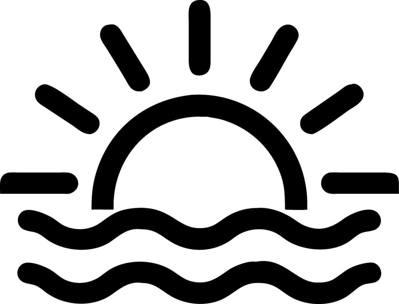 Sunrise Over Ocean Waves Minimalist for Design and Decoration vector