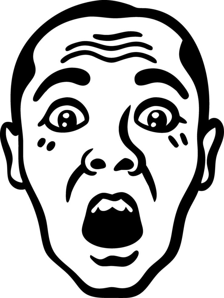 Surprised Face Expression Art for Graphic Design and Illustration vector