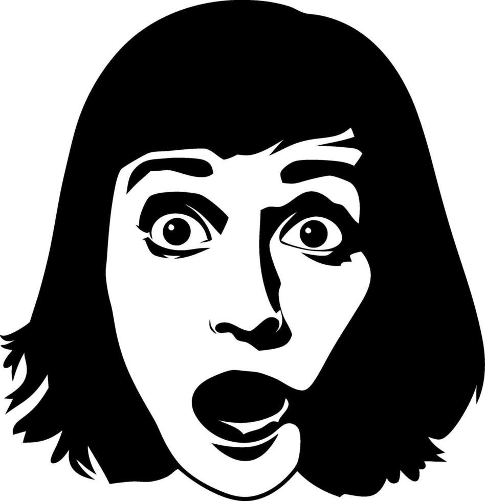 Surprised Woman Face Expression Silhouette Art for Design and Decor vector