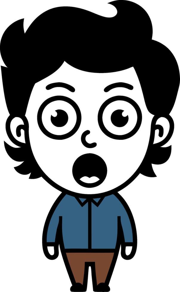 Surprised Cartoon Character for Illustrations and Design Projects vector