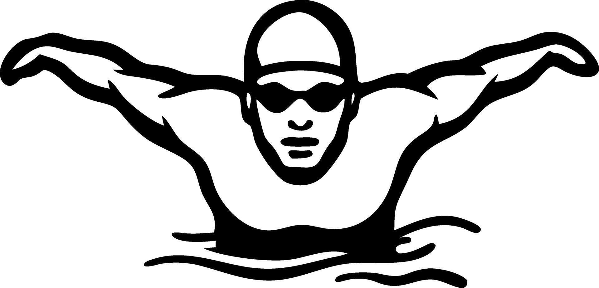 Swimmer in Butterfly Stroke Illustration for Sports Design and Marketing vector