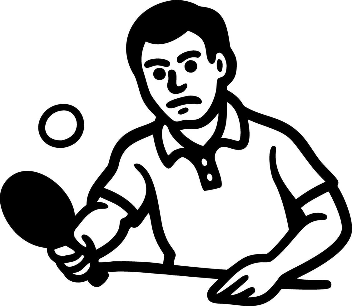 Table Tennis Player Illustration for Sports and Fitness Design Projects vector