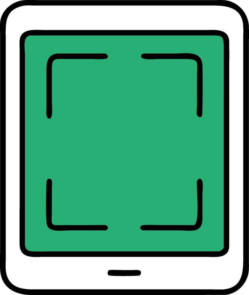 Tablet Device with Green Blank Screen Illustration for Technology Concepts vector