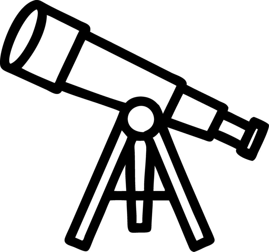 Telescope Outline Illustration for Astronomy and Science Education Designs vector