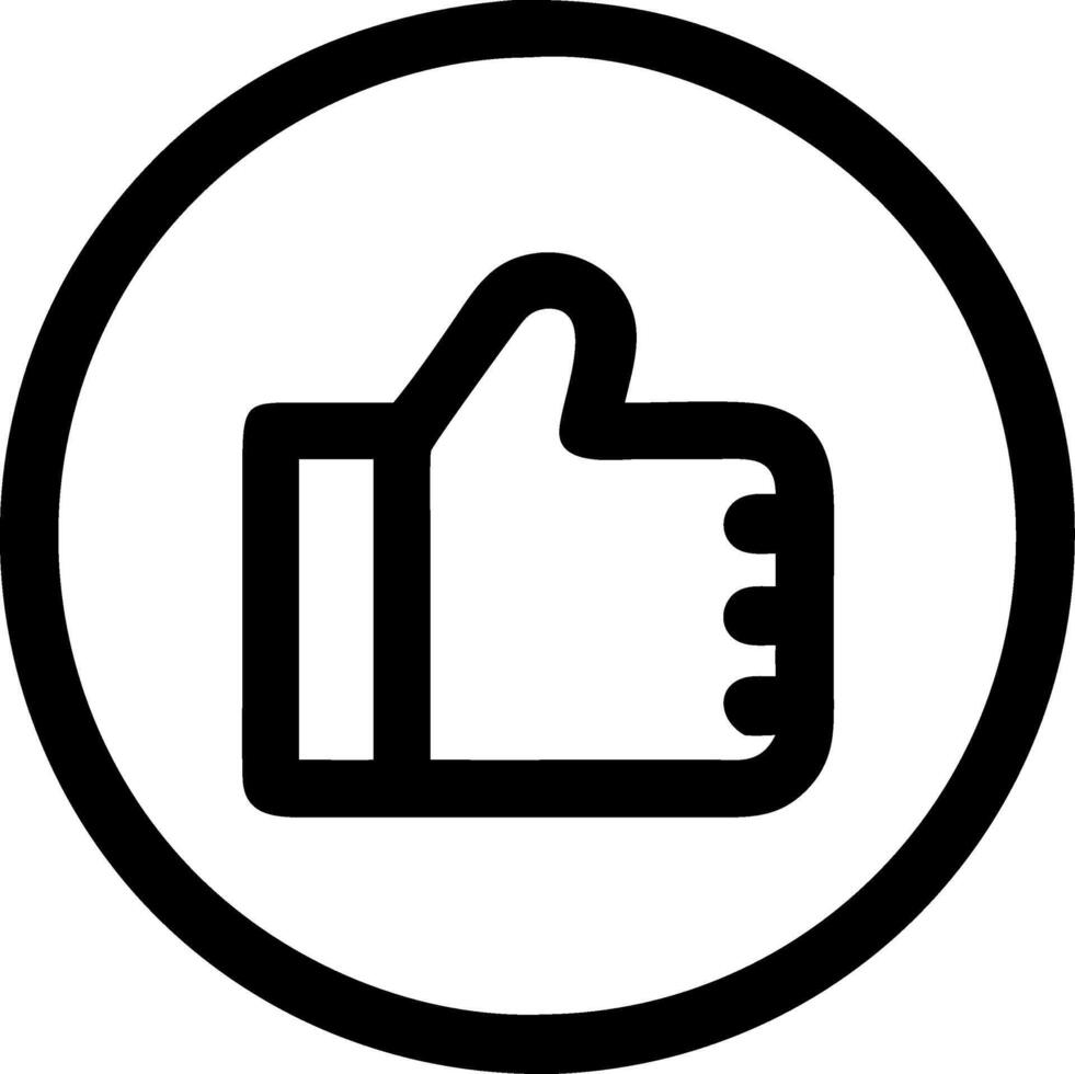 Thumbs Up Approval Hand Gesture Symbol in Black Circle vector