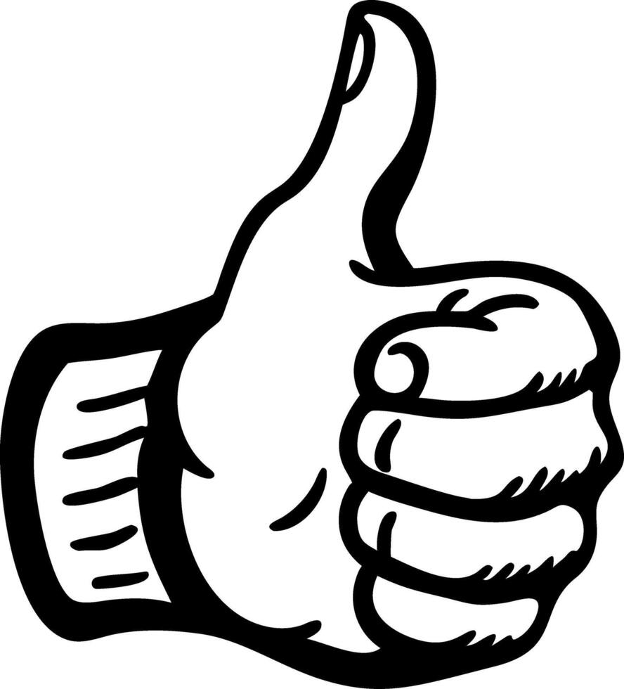 Thumbs Up Hand Gesture Illustration for Approval or Agreement vector
