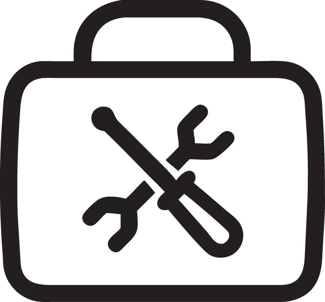 Toolbox with Wrench and Screwdriver for Repair and Maintenance Services vector