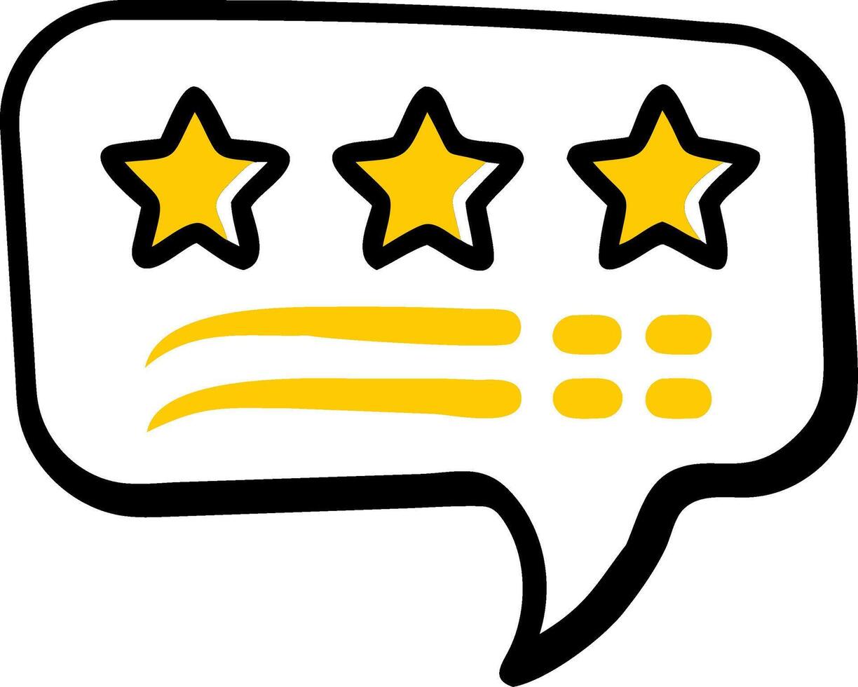 Three Star Rating Speech Bubble Illustration for Reviews and Feedback vector