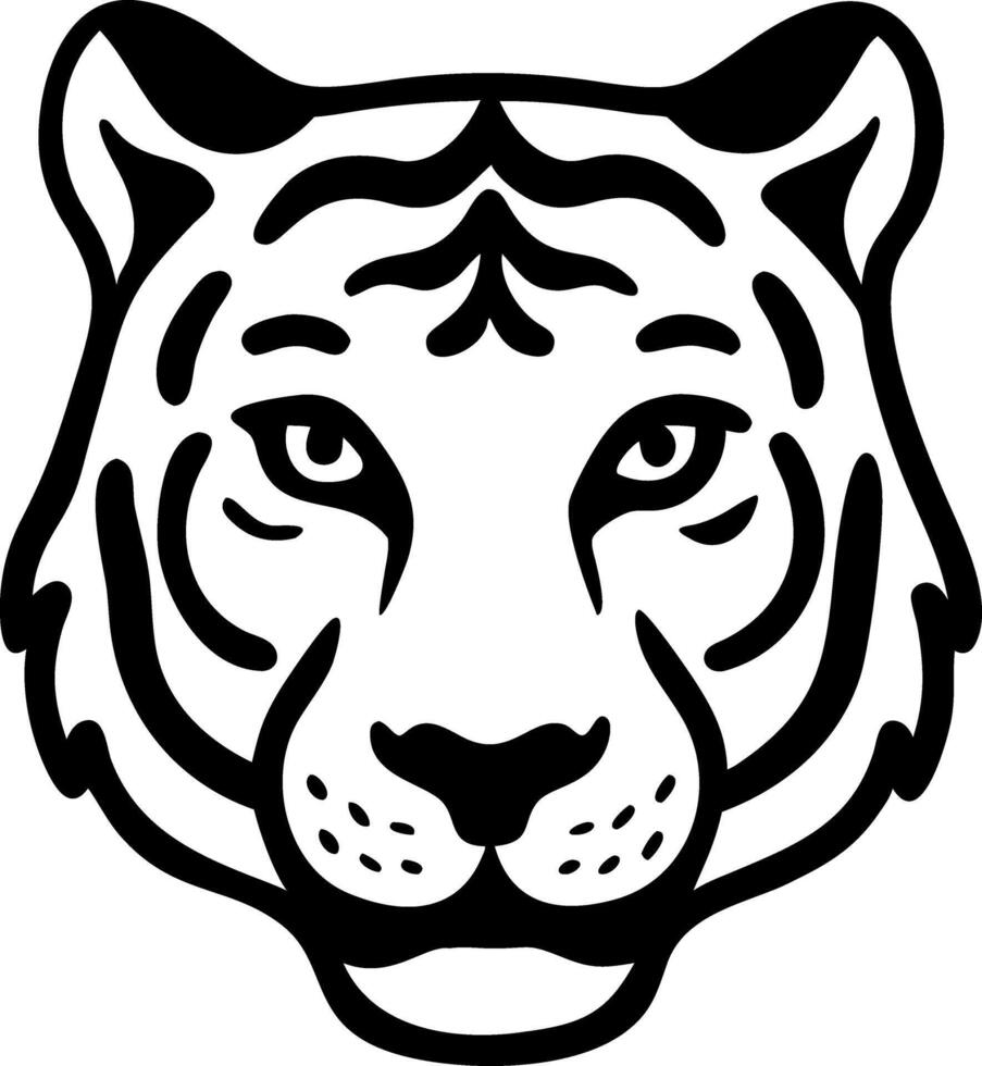 Tiger Face Illustration for Tattoo Designs and Coloring Book Art vector