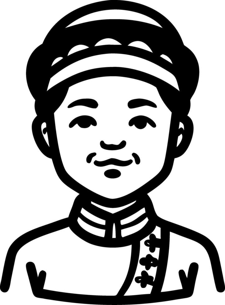 Traditional Asian Costume Illustration for Cultural and Historical Themes vector