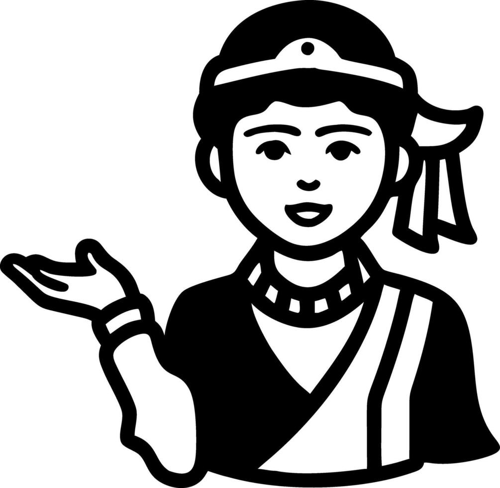 Traditional Asian Woman Illustration for Cultural Design and Art vector