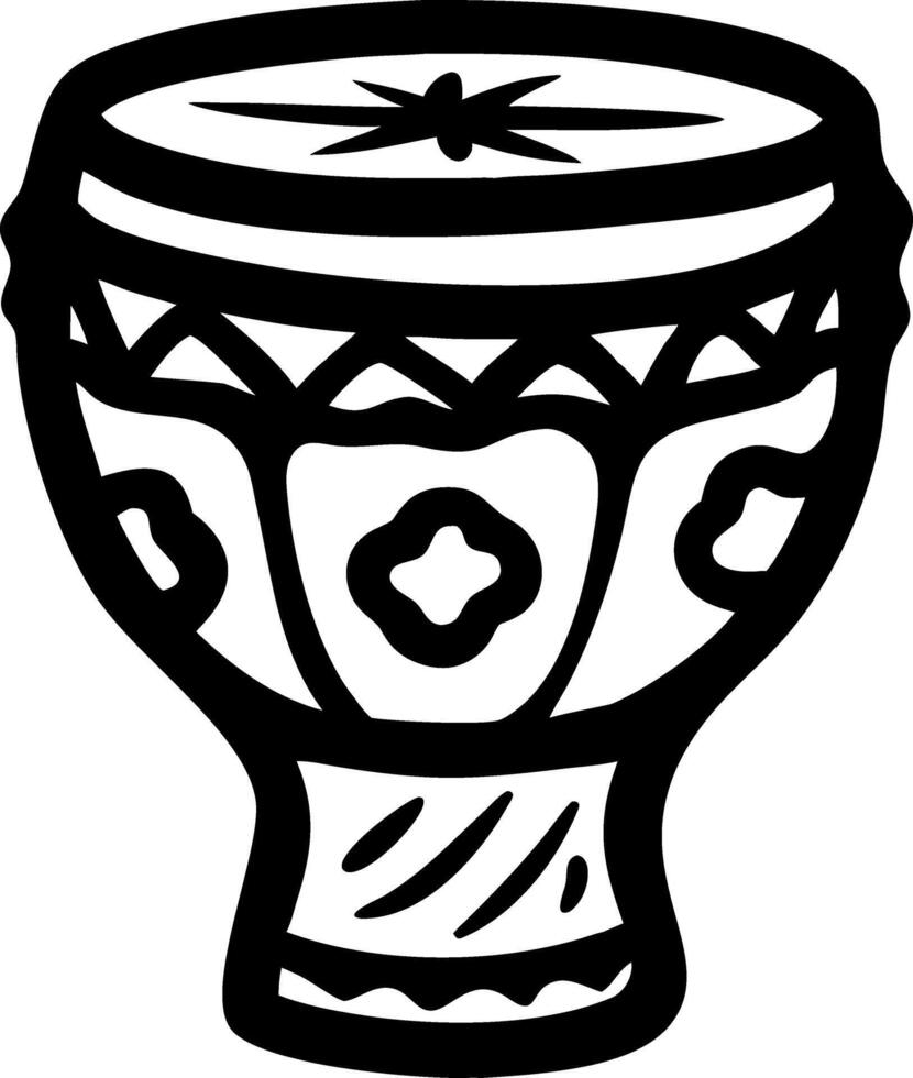 Traditional Hand Drum Illustration for Art and Design Projects vector