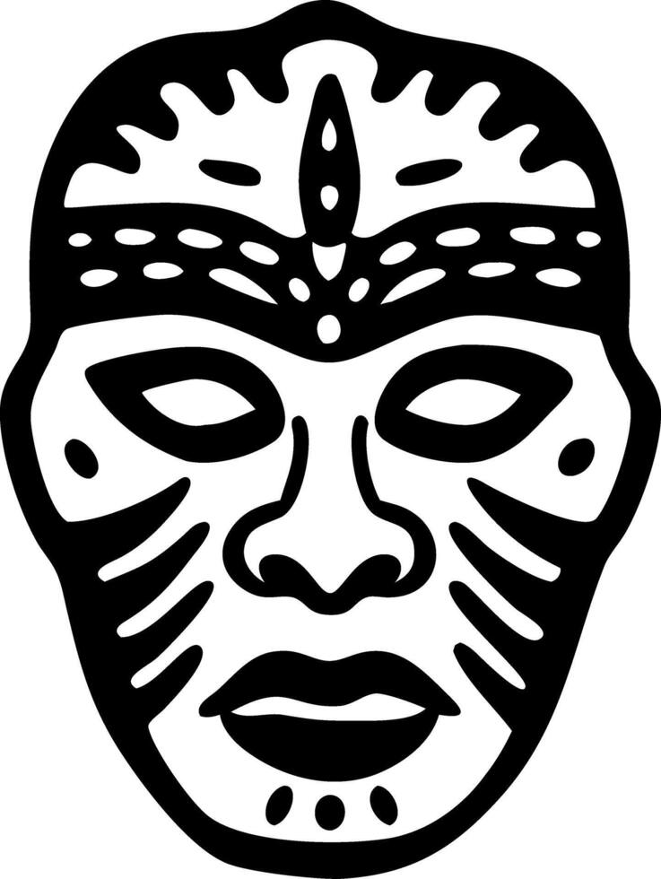 Tribal Mask Illustration Design for Tattoo and Craft Projects vector