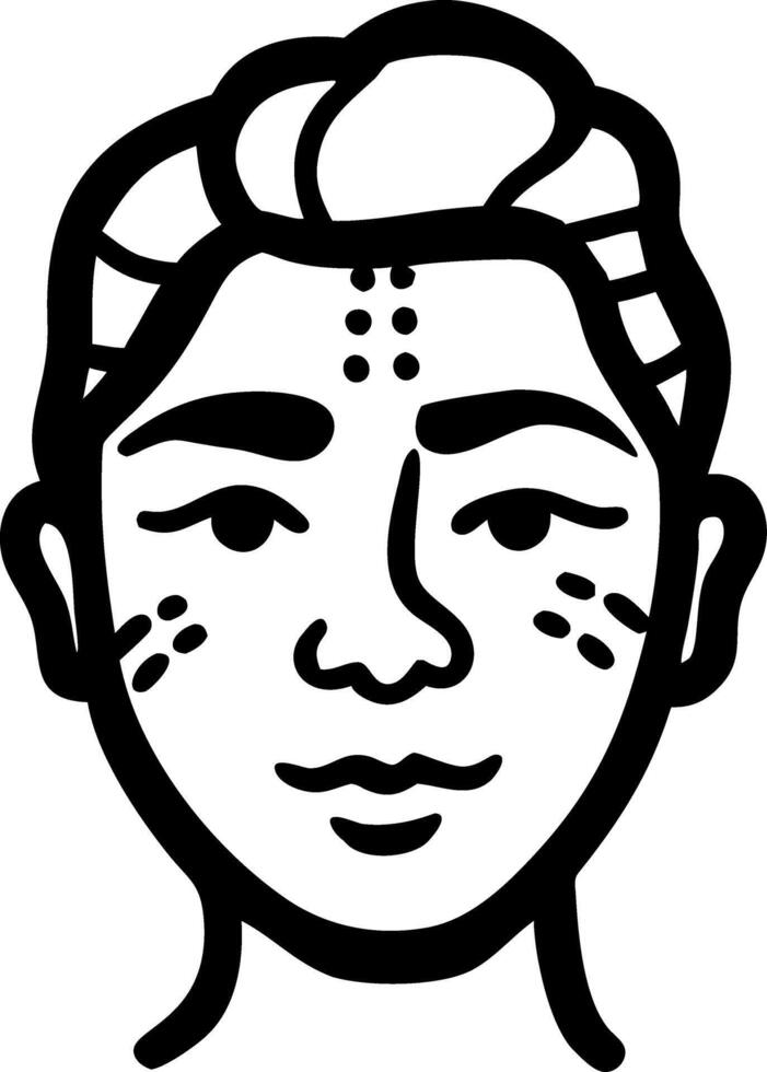 Tribal Face Illustration Art for Tattoo and Design Use vector