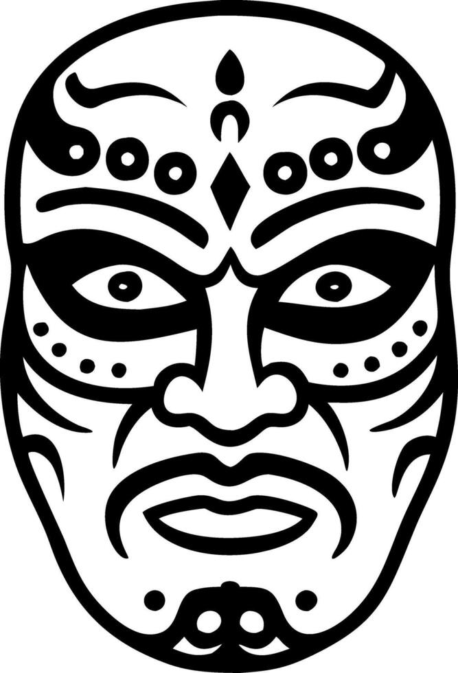 Tribal Mask Art Illustration for Tattoo and Design Projects vector