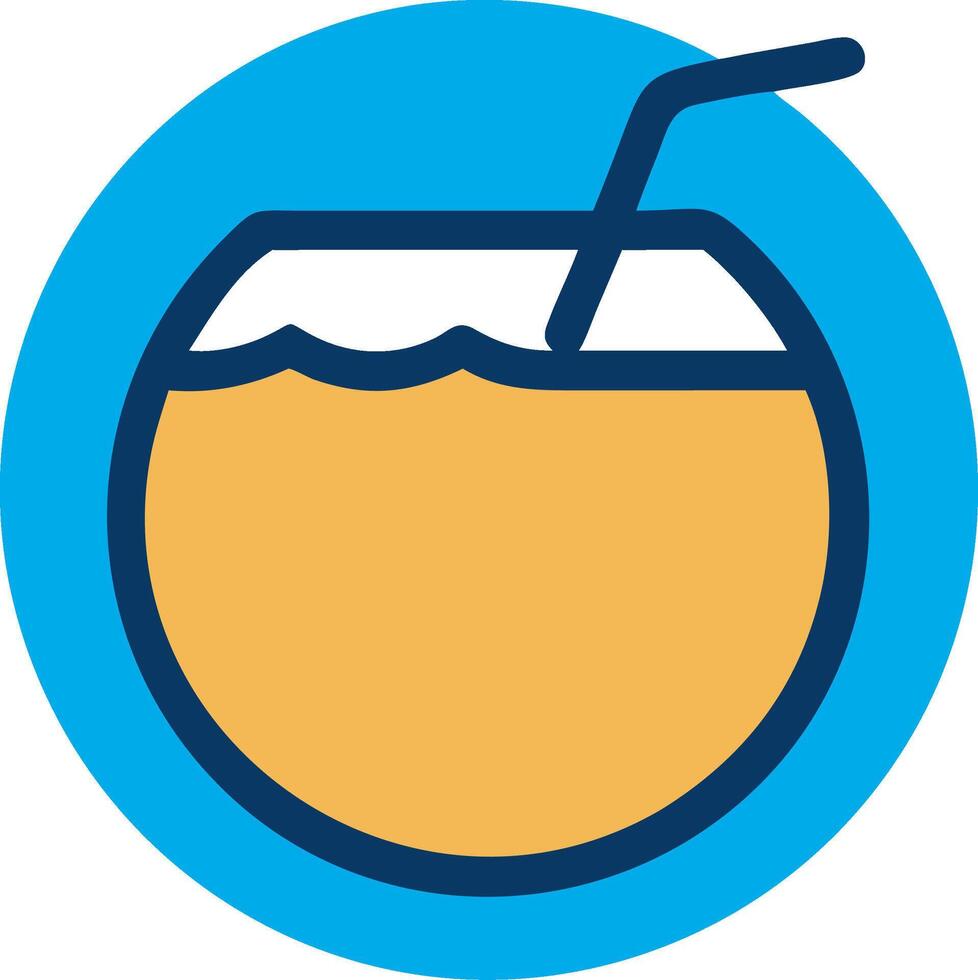Tropical Coconut Drink with Straw for Summer and Beach Themes vector