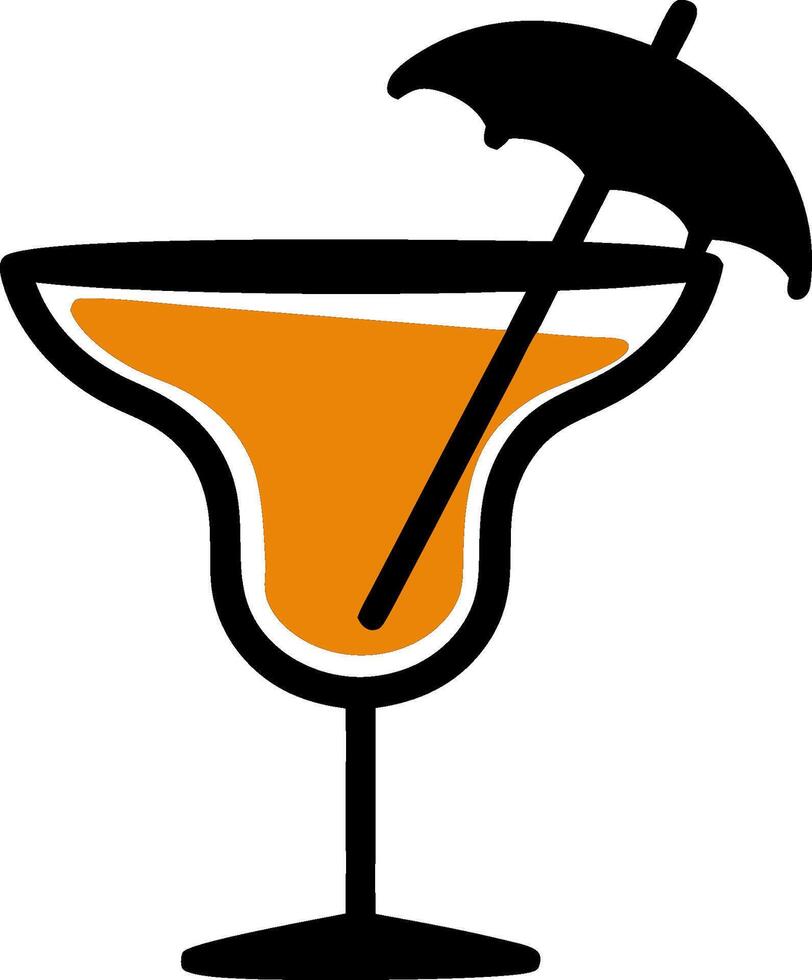 Tropical Cocktail Art with Umbrella for Party Decor and Designs vector