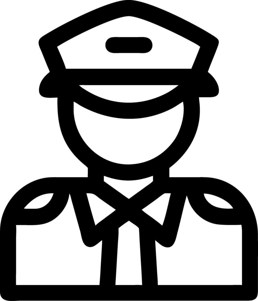 Uniformed Police Officer Line Art for Applications and Design Projects vector
