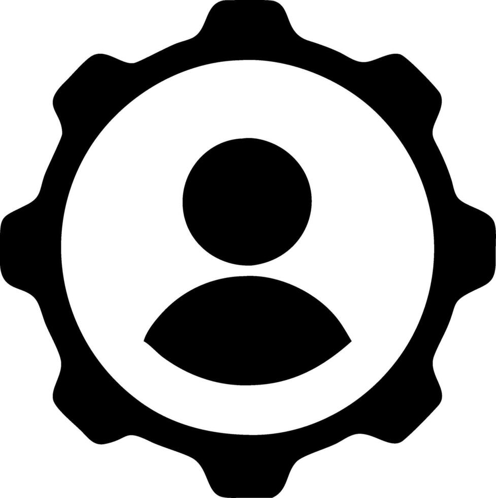 User Profile with Gear Symbol for Settings and Personalization vector