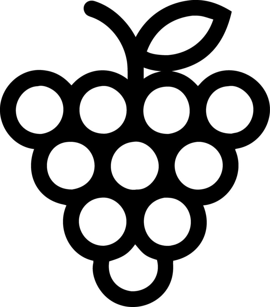 Black Grape Outline Ideal for Tattoo Art and Coloring Books vector