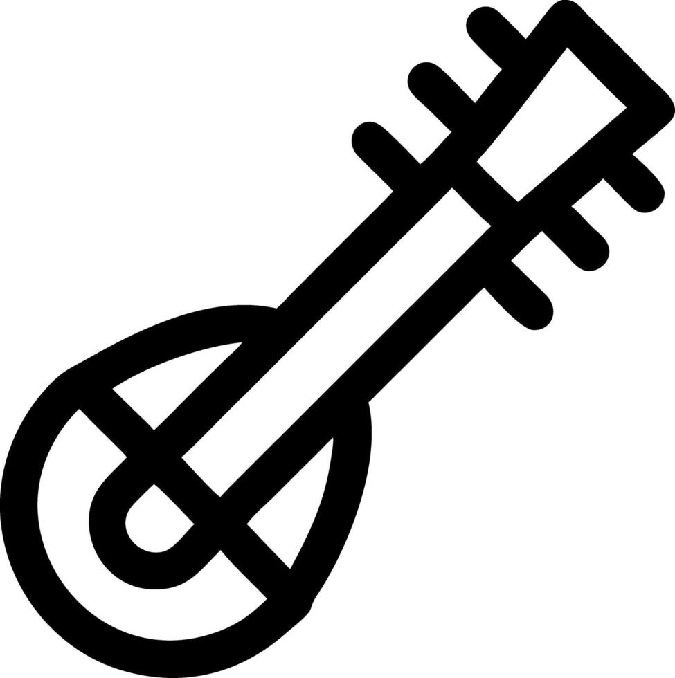 Black Medieval Lute for Music Design and Tattoo Art vector