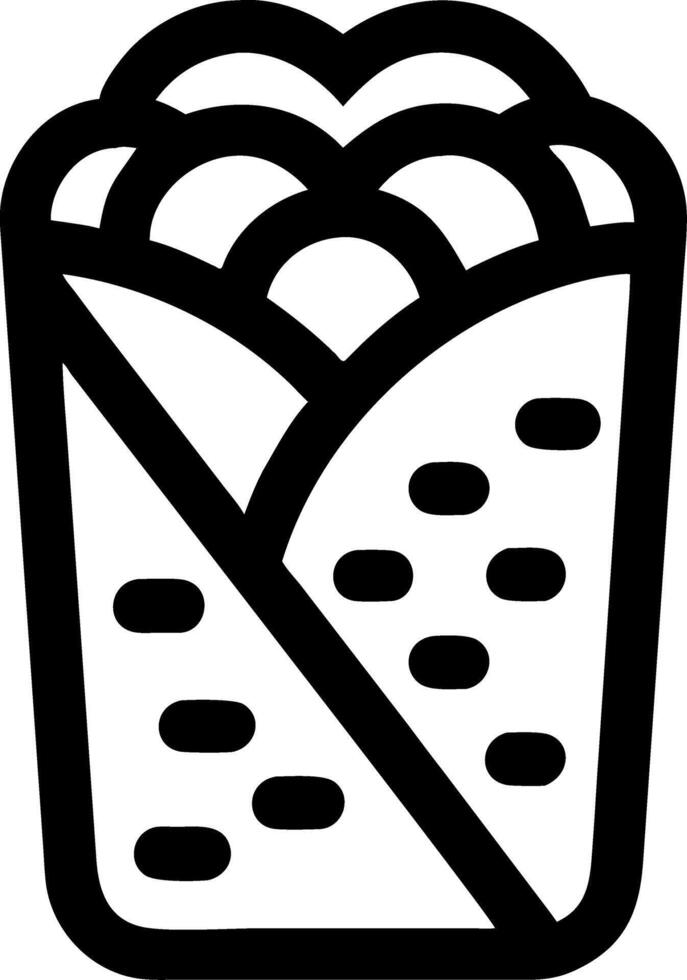 Burrito Outline Illustration for Food Graphics and Logos vector