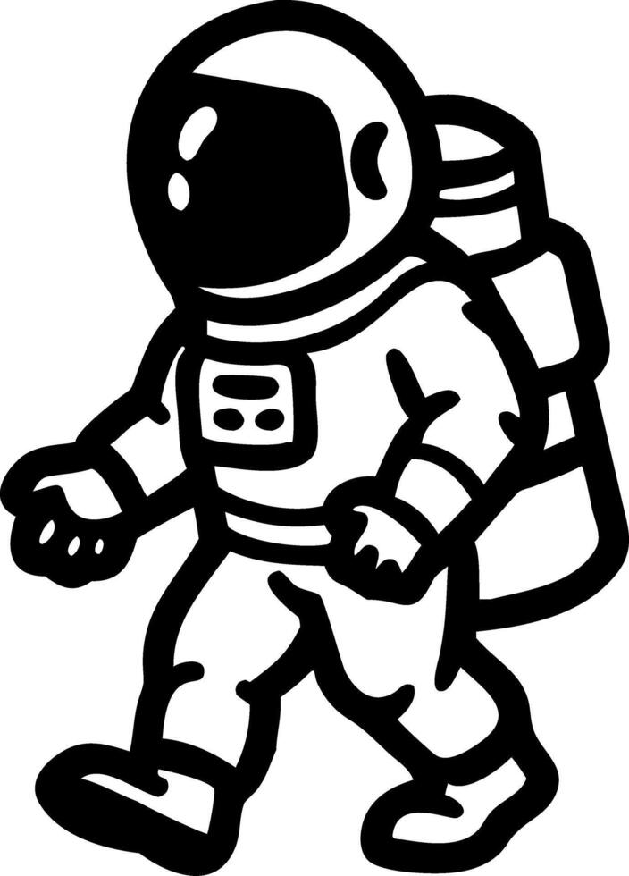 Illustration Astronaut in Space Suit Perfect for Tattoo or Coloring Book vector