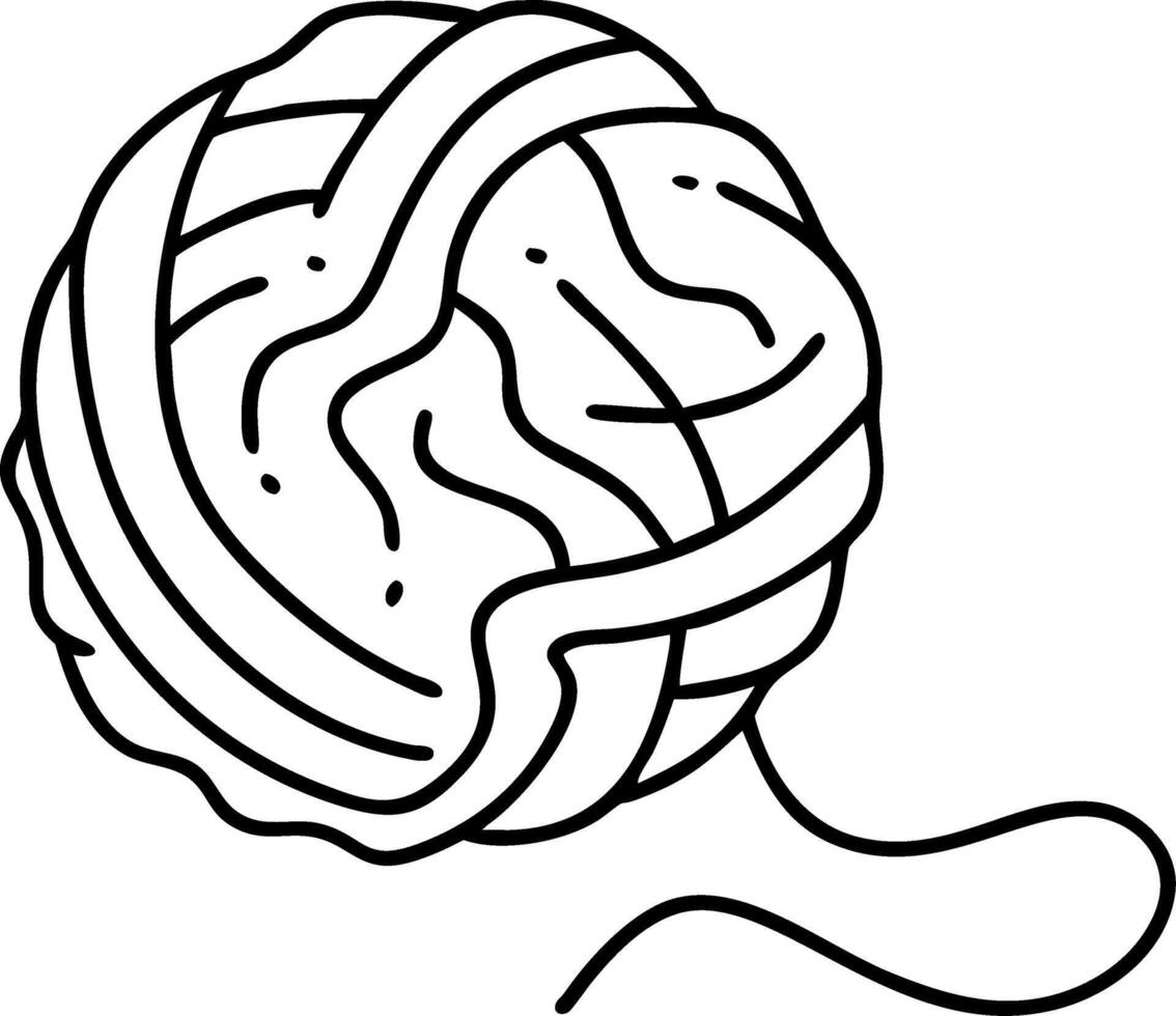 Illustration Ball of Yarn Outline for Crafting and Knitting Projects vector