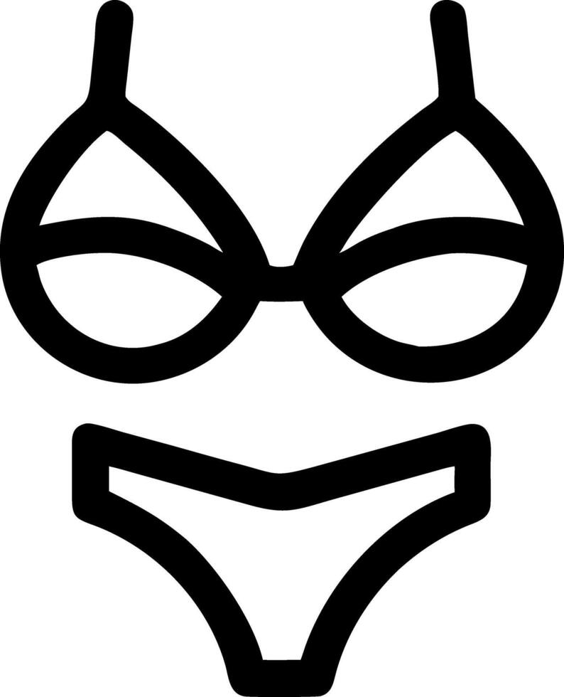 Illustration Bikini Outline Design for Fashion or Summer Themes vector