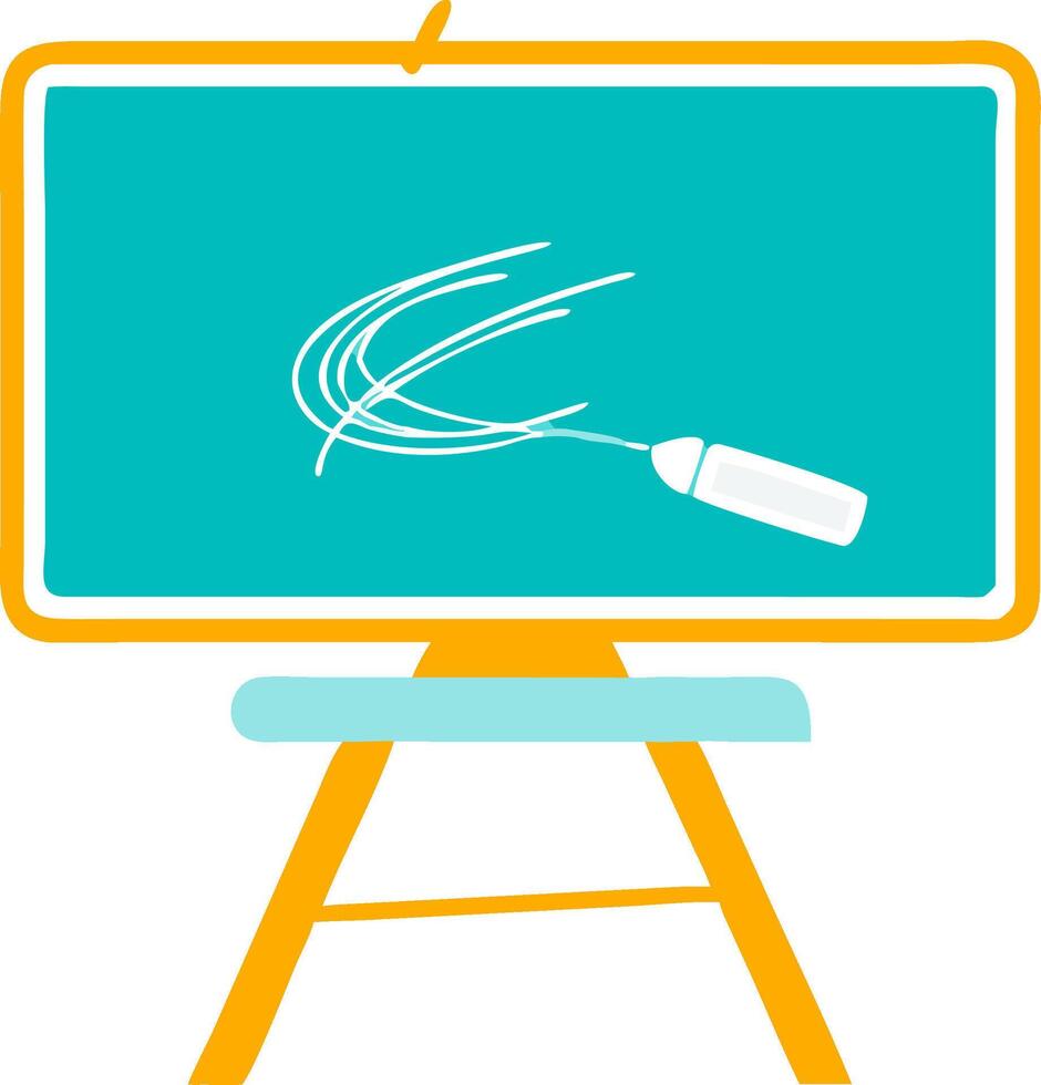 Illustration Chalkboard Doodle on Easel Educational Design Element vector