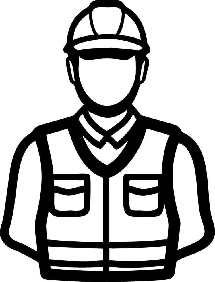 Illustration Construction Worker Safety Vest and Hard Hat vector