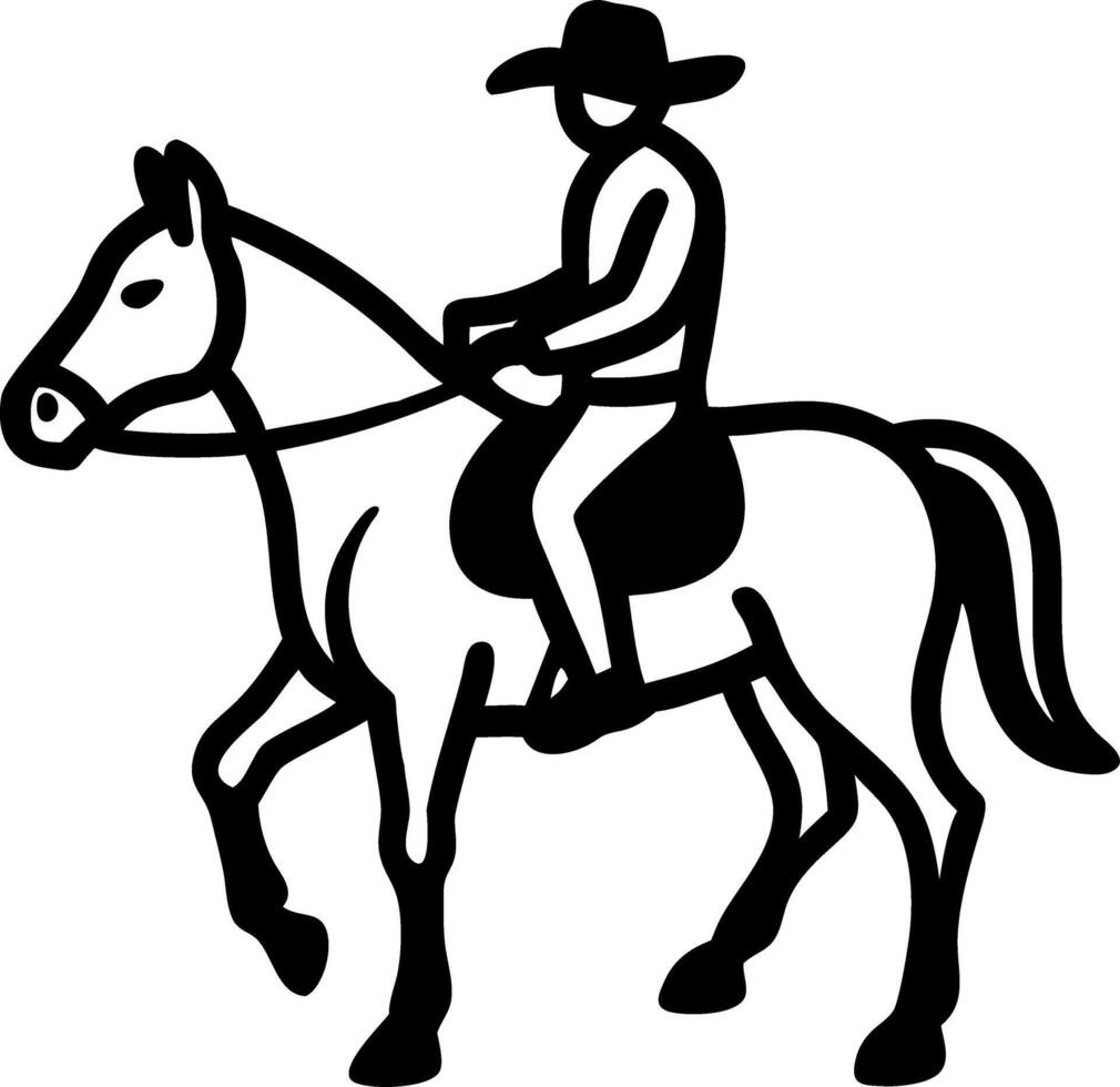 Illustration Cowboy Riding Horse Silhouette for Western Design and Art vector