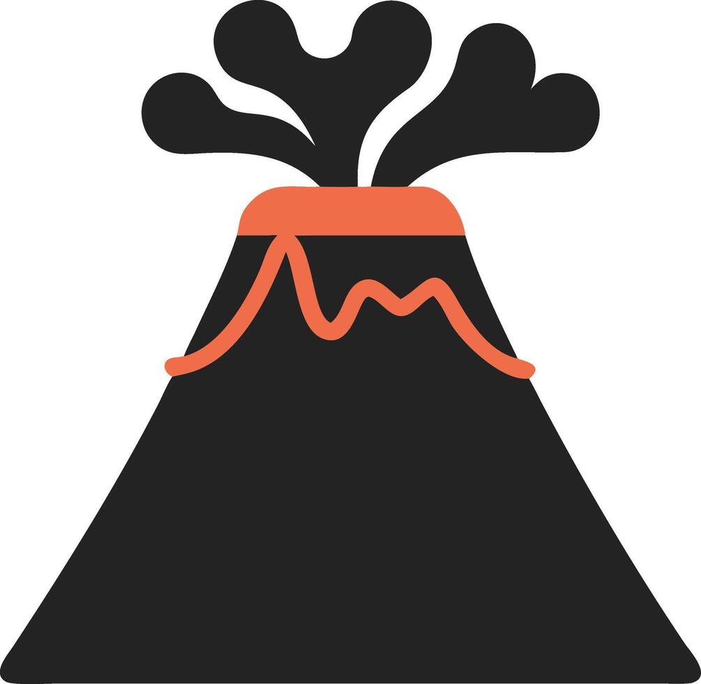 Illustration Erupting Volcano Cartoon Style for Educational and Creative Use vector