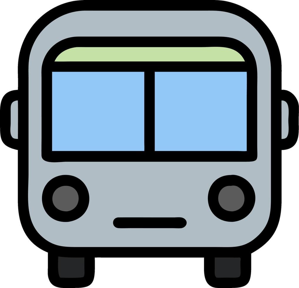 Illustration Front View Simplified Bus for Transport Apps and Websites vector